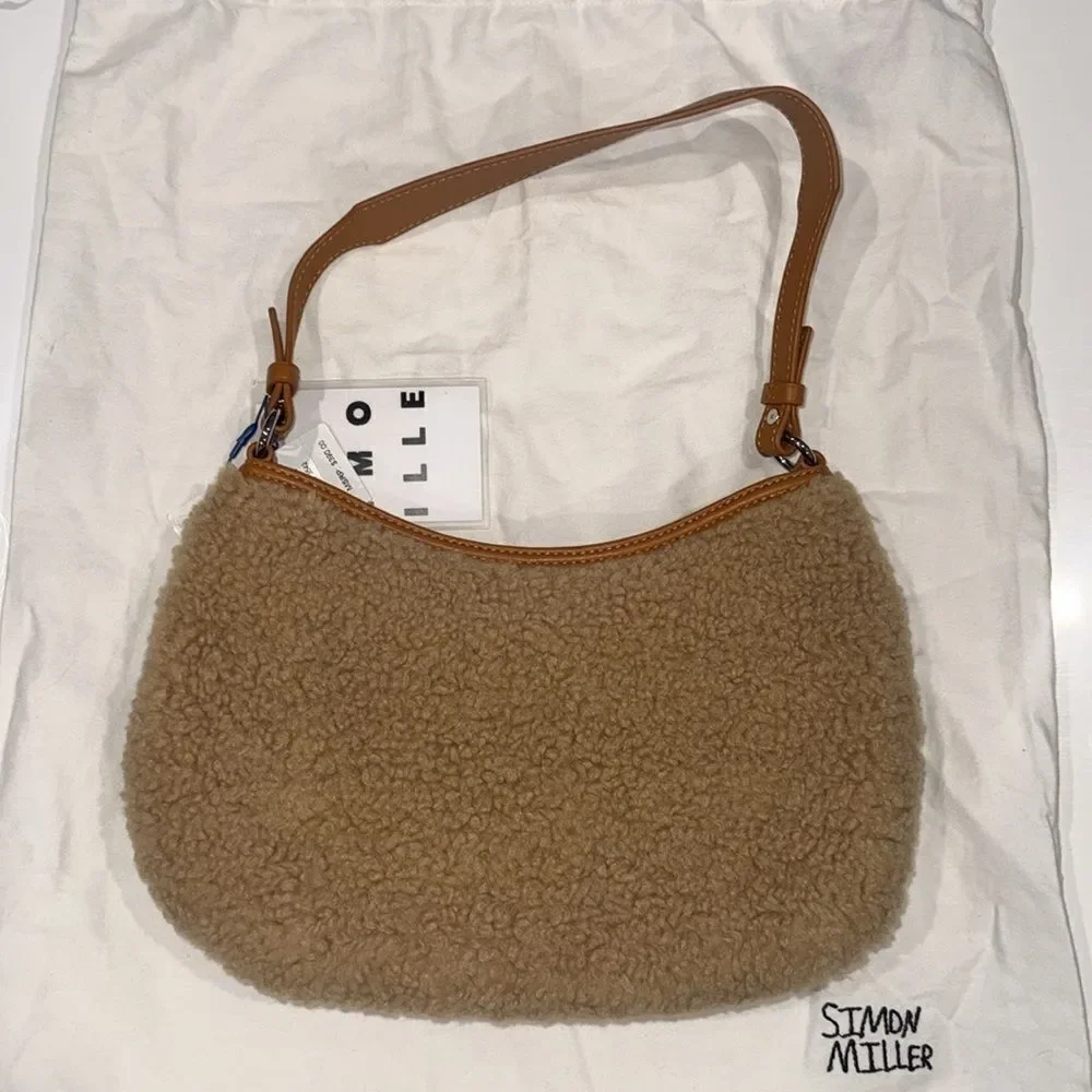 NWT Simon Miller Faux Sherpa Satchel Sasi Handbag Tan